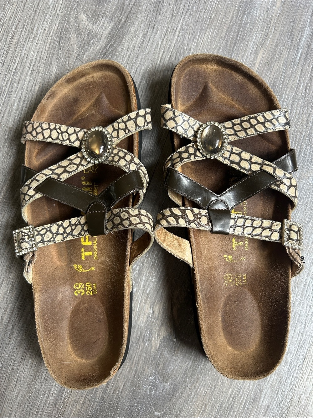 Birkenstock Tatami Patterned Jeweled Women's Sandals Size 39 (8.5)